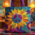 Zonnebloem zonnige vrede — gewatteerde shopper