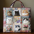 Knusse bloemenkat — gewatteerde shopper