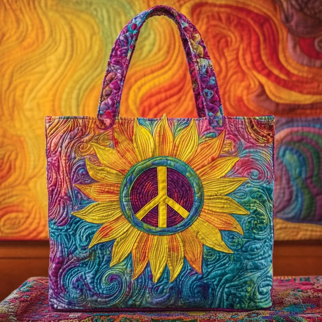 Gouden zonnebloem — gewatteerde shopper