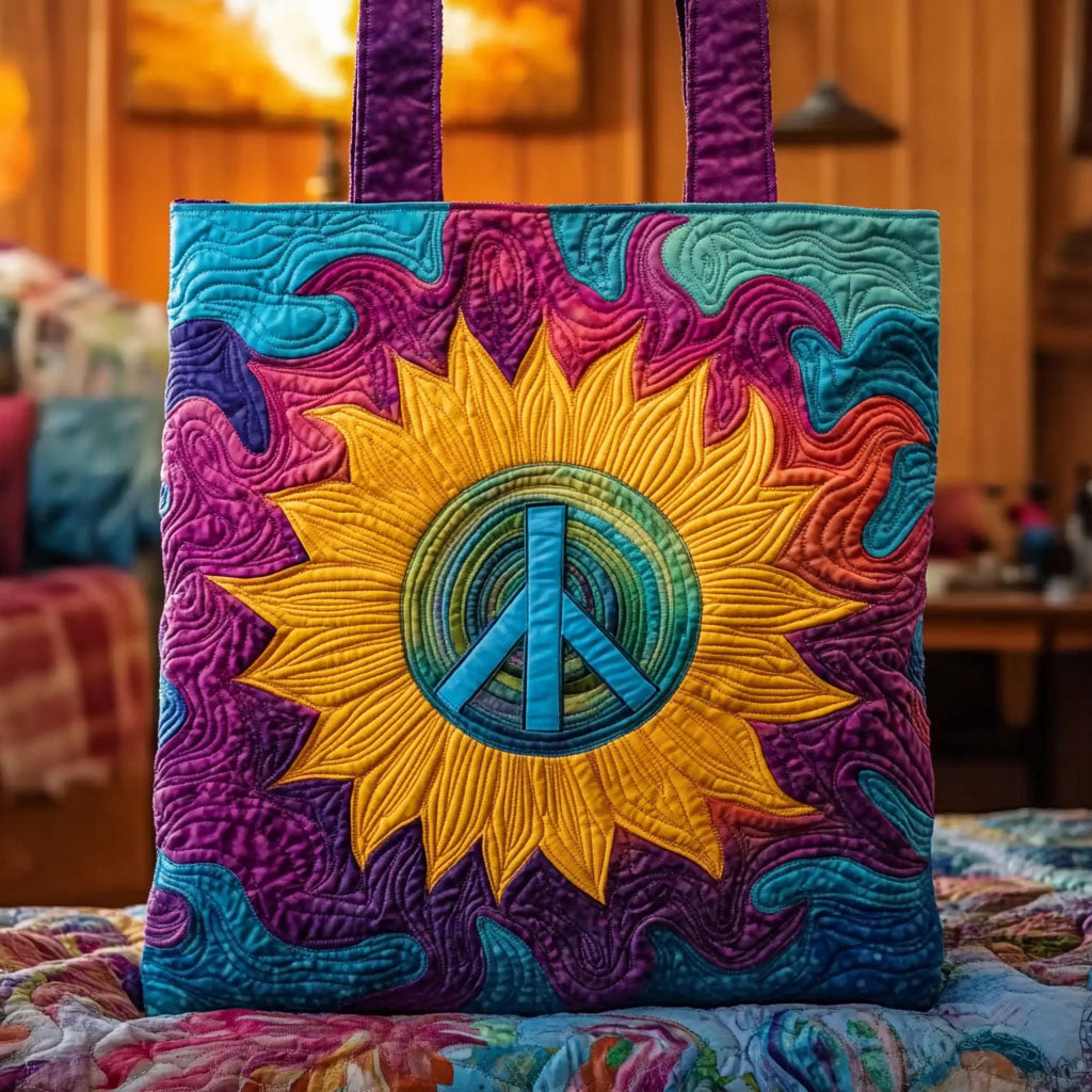 Hippiezonnebloem — gewatteerde shopper