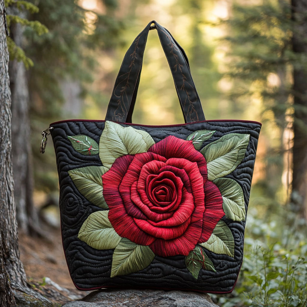 Elegante roos — gewatteerde shopper