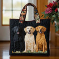 Drie labradors — ambachtelijke gewatteerde tas