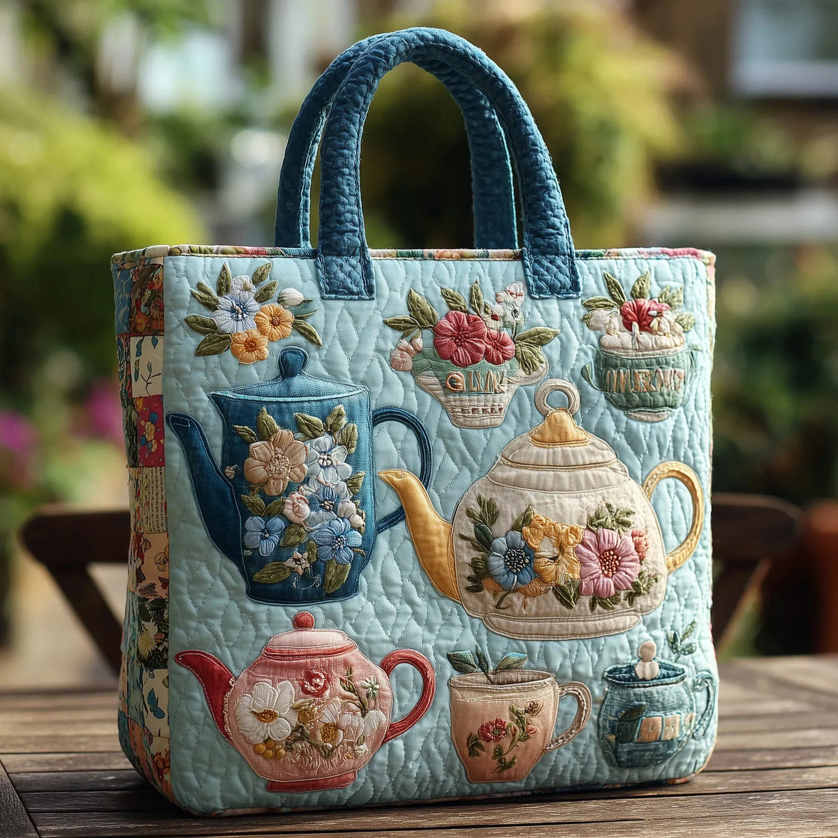 Bloemenpatroon — ambachtelijke gewatteerde tas