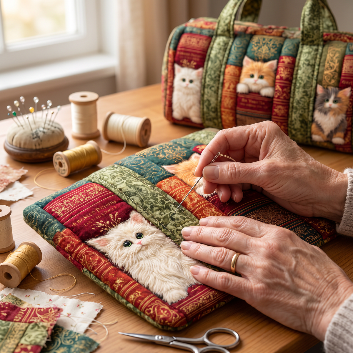 Kattenhoofdstuk — gewatteerde weekendtas