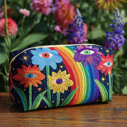 Boho paddenstoelen — gewatteerde make-uptas