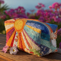 Boho zonnestralen — gewatteerde make-uptas