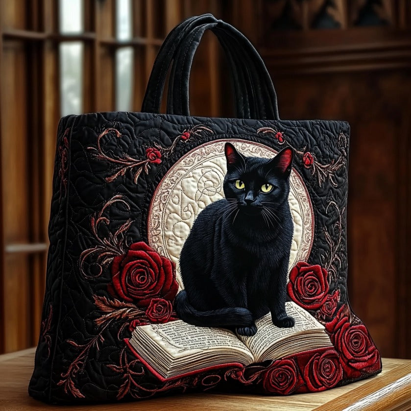Mystieke zwarte kat — gewatteerde shopper