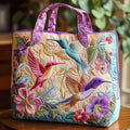 Kolibrie en bloem — gewatteerde shopper