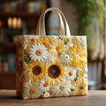 Zonnebloem op de zonnige weide — gewatteerde shopper