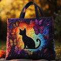 Kat met vlinderwens — gewatteerde shopper