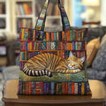 Dutje tussen de boeken — gewatteerde shopper