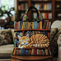 Kat houdt van boeken — gewatteerde shopper