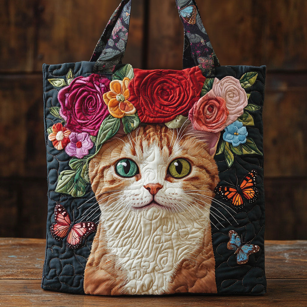 Snorharen tussen bloemen — gewatteerde shopper