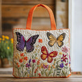 Vlindertuin vol bloemen — gewatteerde shopper