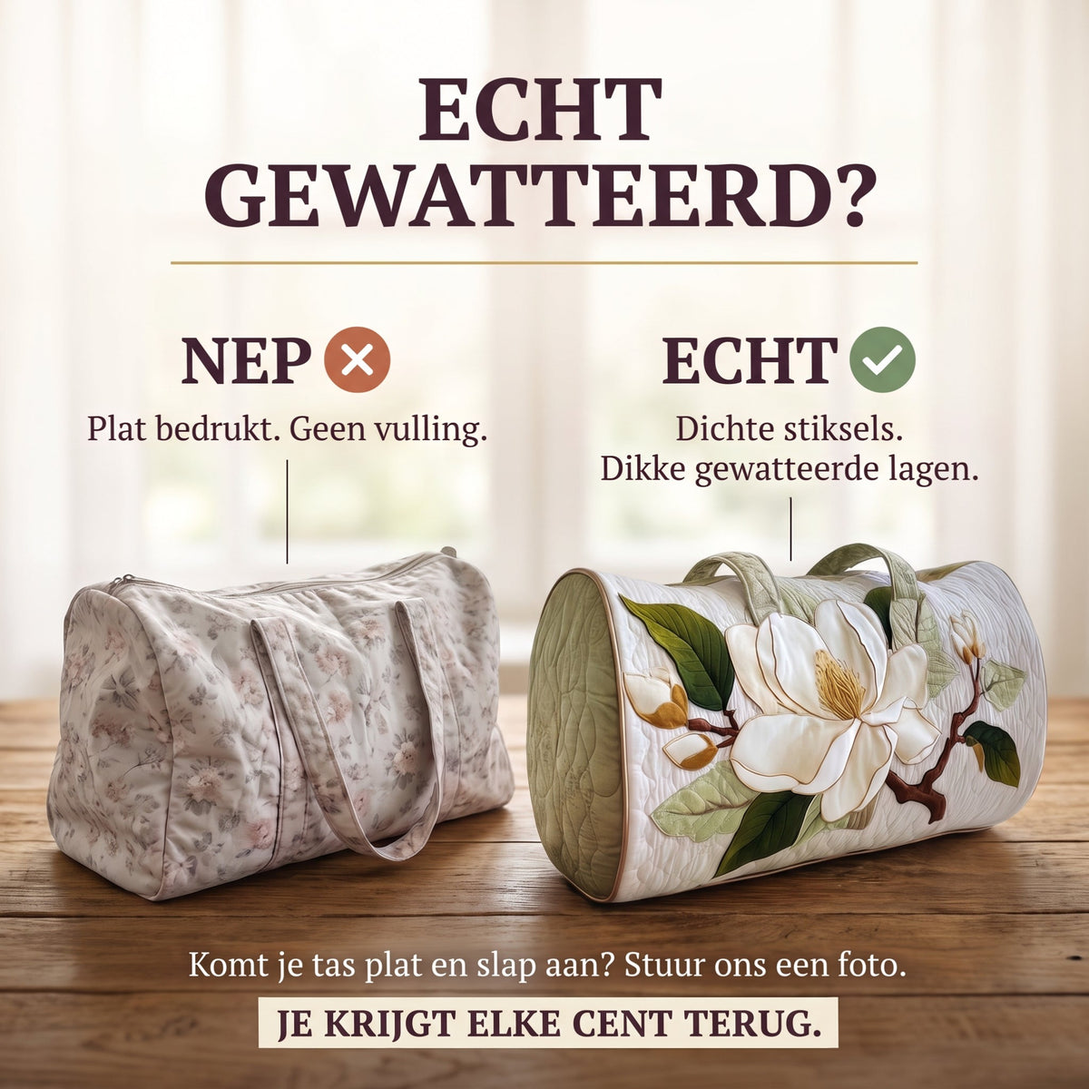 bloeiende gratie gewatteerde weekendtas