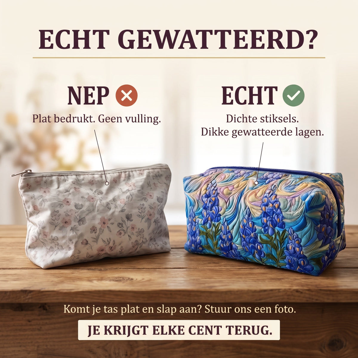 bloemenwerveling gewatteerde make uptas