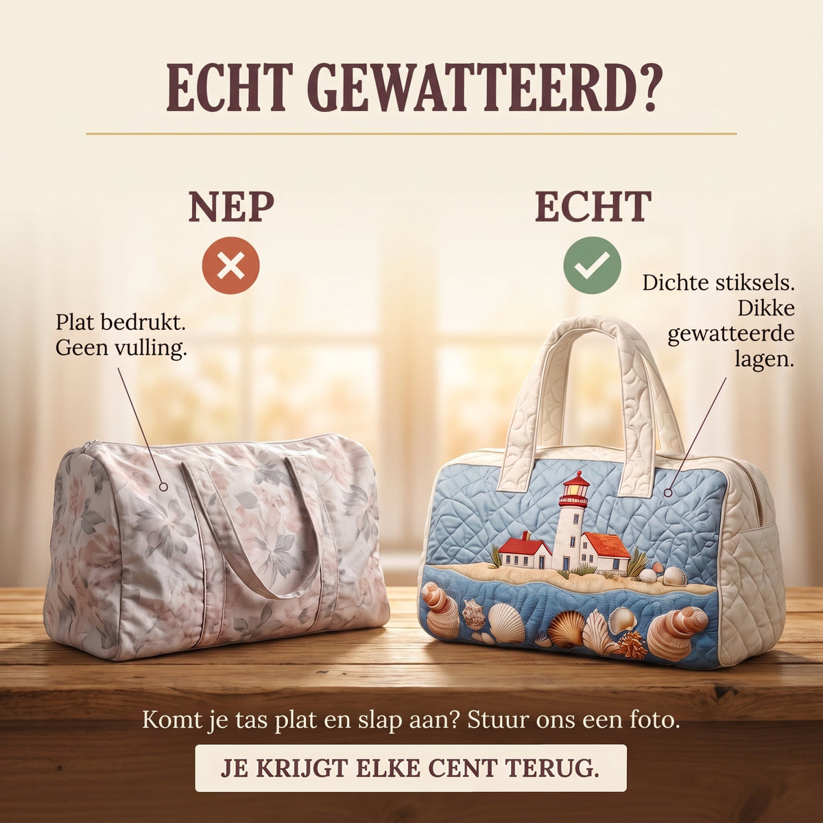 gloed aan zee gewatteerde weekendtas