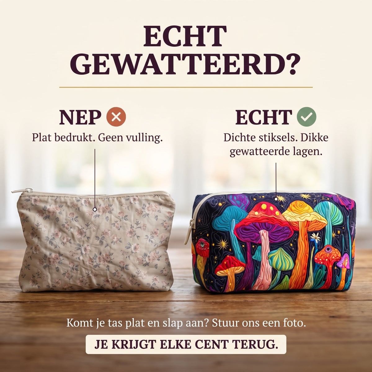 groovy paddenstoel gewatteerde make uptas