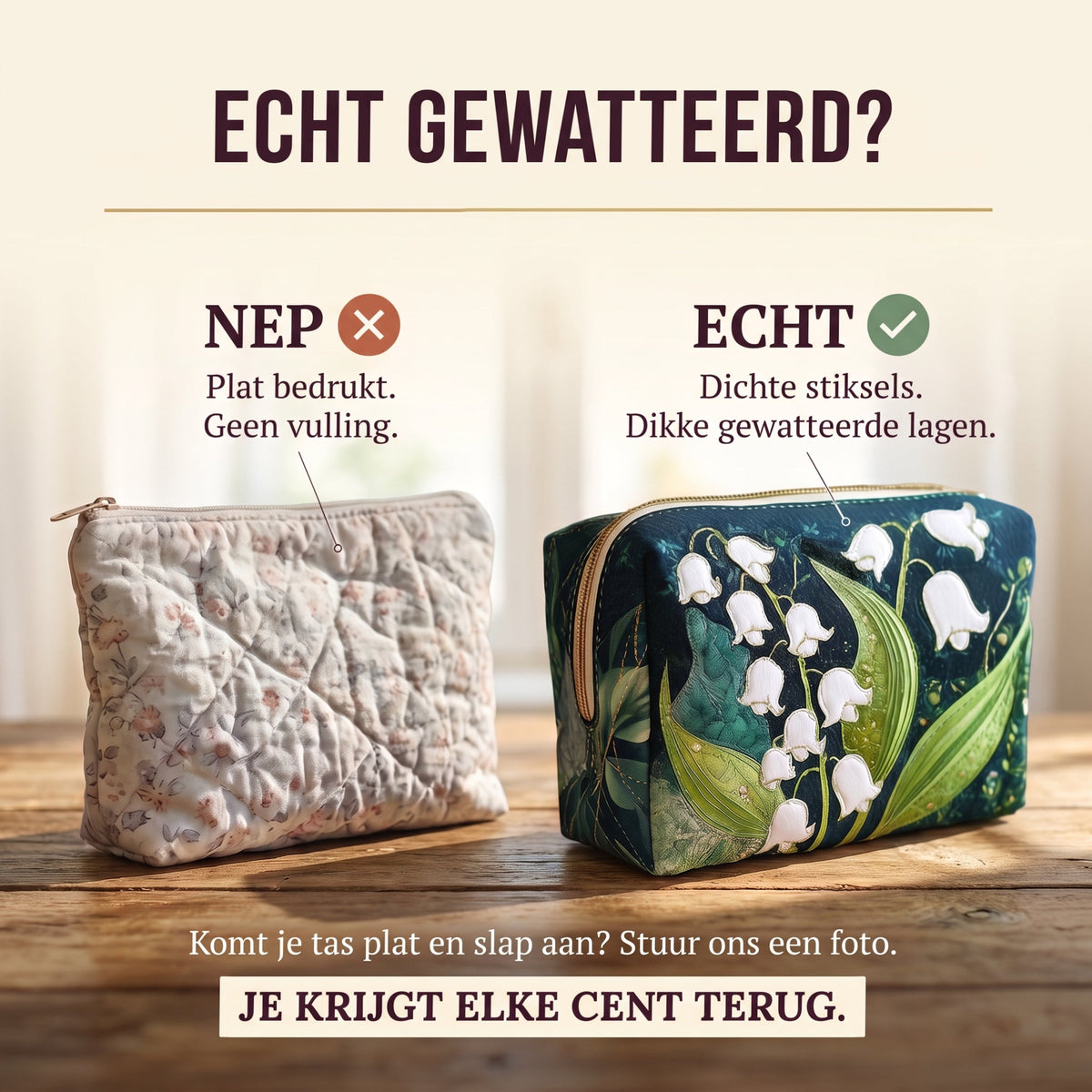 leliegratie gewatteerde make uptas