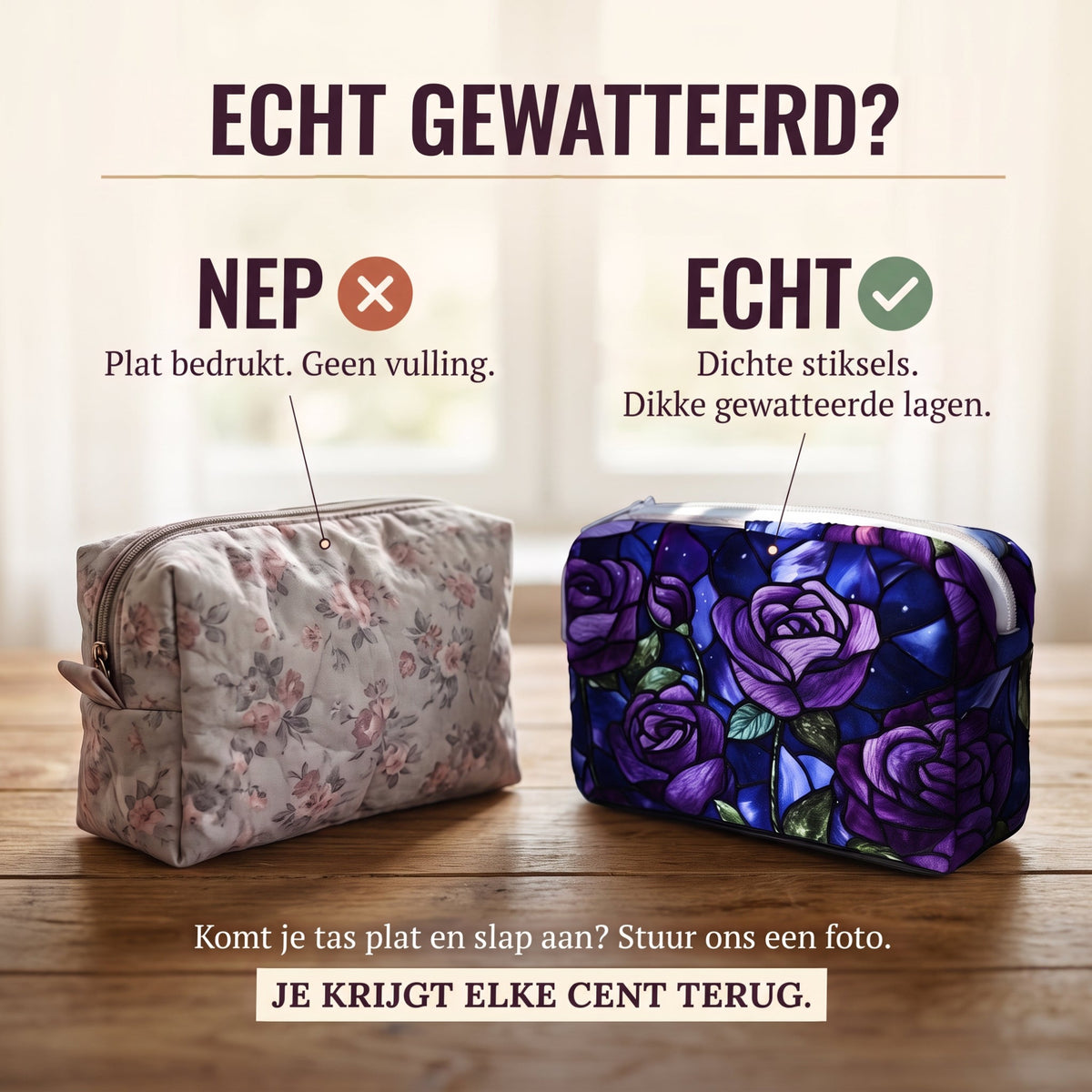 middernachtroos gewatteerde make uptas