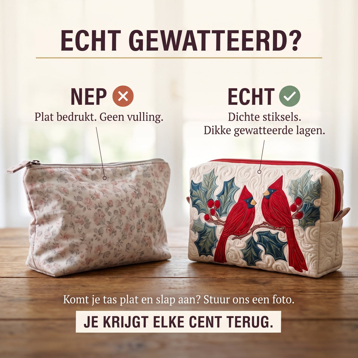 rode veer gewatteerde make uptas